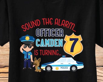 Personalized Police Birthday Shirt: Officer Theme, Any Age