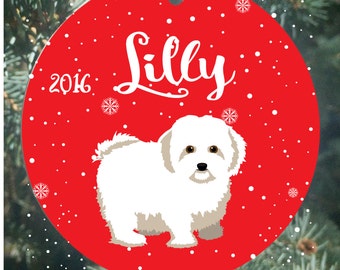 2023 Personalized Christmas Ornaments White Dog Christmas Ornament