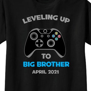 Leveling Up to Big Brother Shirt - Pregnancy Announcement