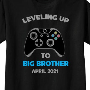 I'm Going To be A Big Brother Shirts - Leveling Up to Big Brother, fun pregnancy announcement shirt with cute design