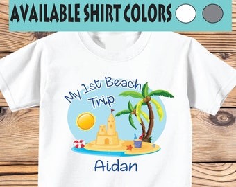 Personalized First Beach Trip Shirt: Custom Age & Name