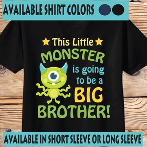 Monster Big Brother Shirt: Kids Pregnancy Announcement