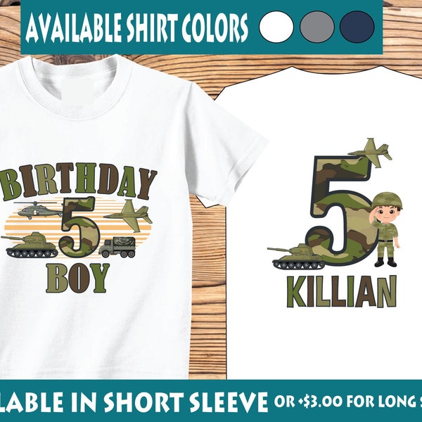 Boy's Birthday Shirt, Personalized Birthday Shirts, Custom Birthday Shirt, Army Birthday Shirt, Military Birthday Shirt, Birthday Shirts