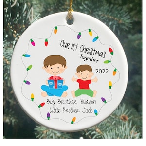 Personalized Christmas Ornament - Big Brother and Little Brother cute little big brother Christmas ornaments