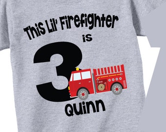 3rd Birthday Shirts for Boys with Firetruck Tees