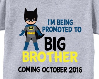 I 'm Being Promoted to Big Brother Shirts and Tshirts on Gray Tees, big brother pregnancy announcement shirts with cute theme for boys