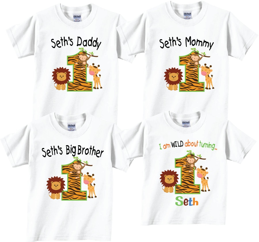 jungle theme birthday shirts