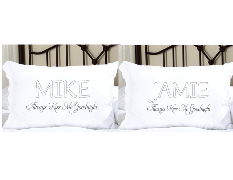 Personalized Pillowcases With His and Hers Names Etsy