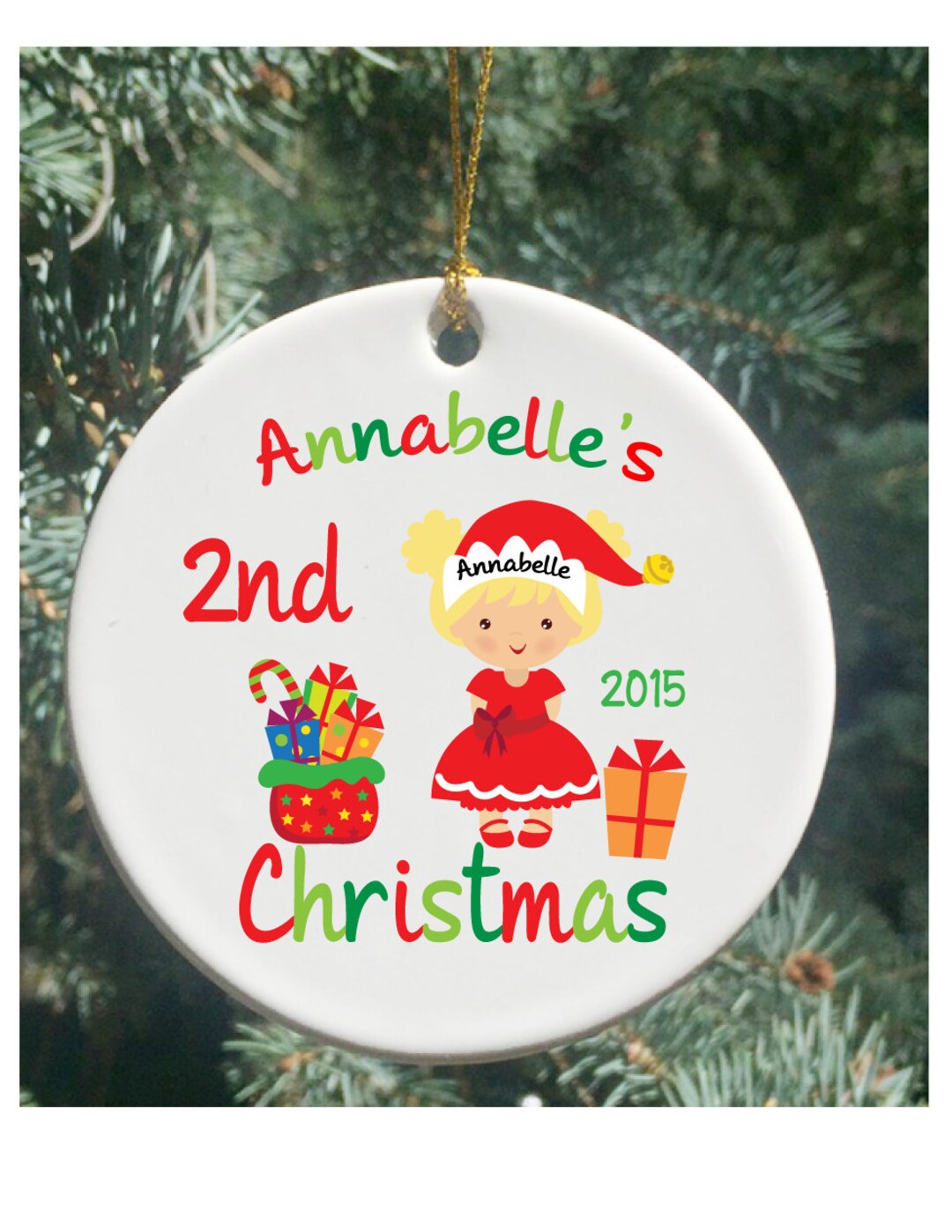 Personalized Christmas Ornament 2nd Christmas Ornament Kids Etsy