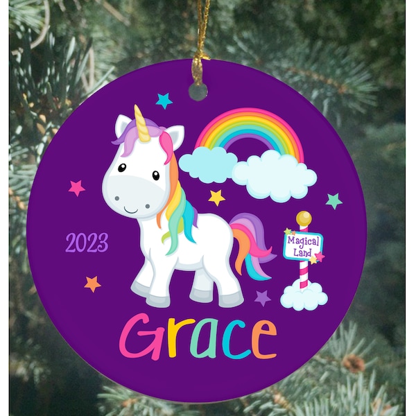 Personalized Christmas Ornament, Unicorn Kids Ornament, Unicorn Ornament, Christmas Unicorn Ornament, Kids Ornament, Girls Ornaments