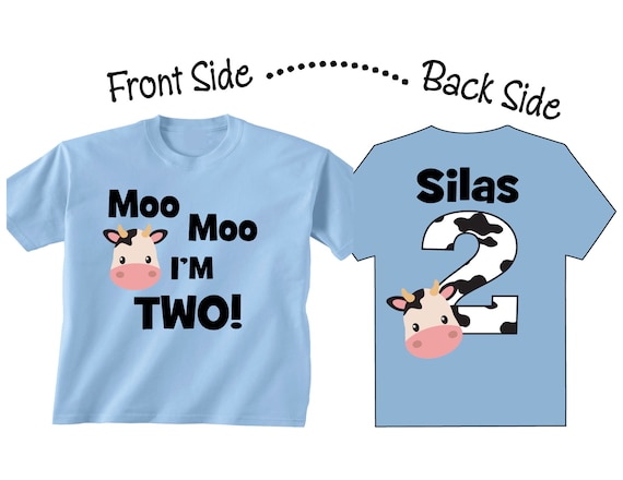 Birthday Shirt Theme Moo Moo I'm Two Cow Birthday - Etsy
