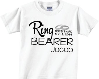 Personalized Ring Bearer Shirts and Tshirts with Rings and Wedding Date
