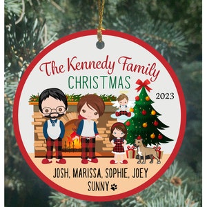 Personalized Christmas Family Ornament, Custom Family Ornament with Children and Angel Baby, Personalized Family Ornaments, Family Ornament