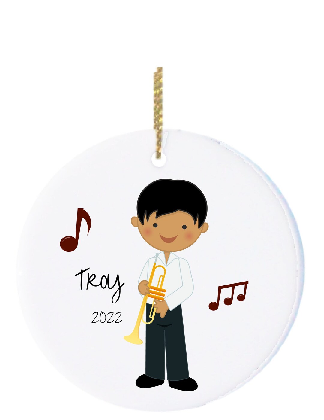 Personalized Christmas Ornament Trombone Boy Player, Trombone Ornament