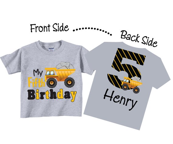 5th Birthday Shirts for Boys With Dumptruck Tees, Any Age/number