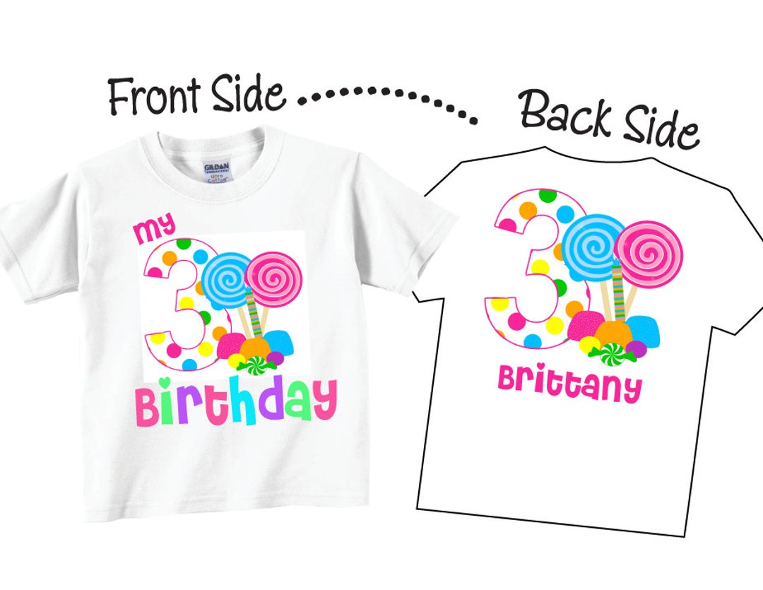 3rd Birthday Shirts and Tshirts With Candy Theme in Girl - Etsy