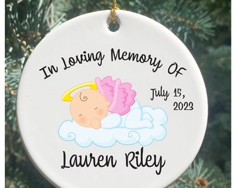 Personalized Christmas Ornament, Baby GIRL Memorial Ornament, Remembrance Ornament, Baby Loss Memorial, Baby Ornament, Miscarriage Ornament