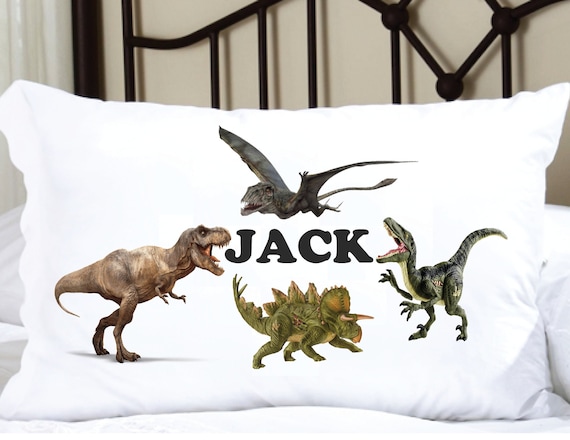 Personalized dinosaur store pillowcase