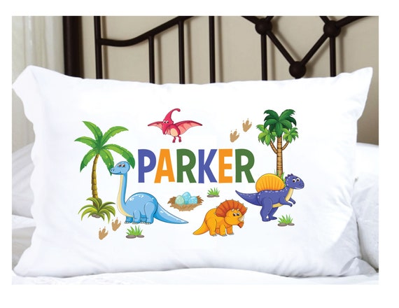 Personalized Pillowcase for Kids With Dinosaurs, Dinosaur