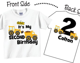 2nd Birthday Shirts or any Age Birthday with Construction
