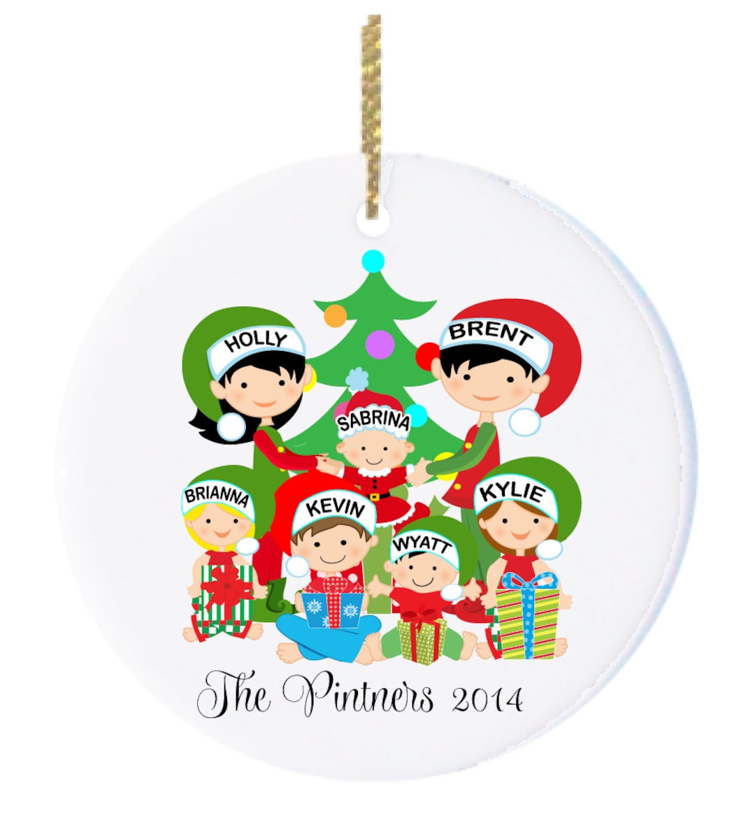 Family Of 7 Christmas Ornaments 