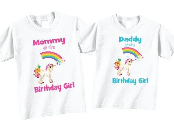 Unicorn Mommy And Daddy Of The Birthday Girl Shirt Unicorn Mommy And Daddy Of The Birthday Girl Shirt
