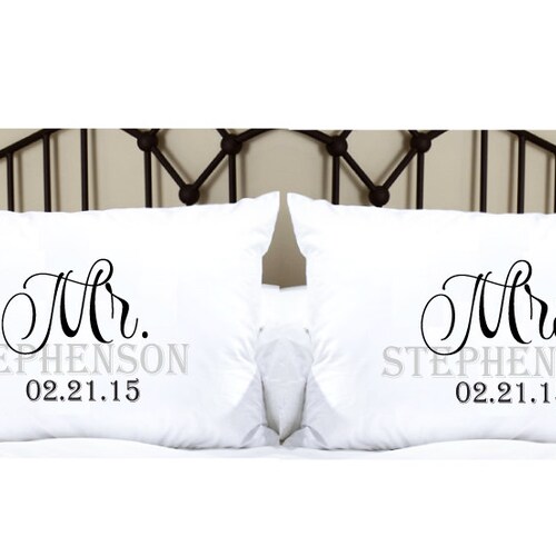 Mr and Mrs Personalized Pillow Etsy