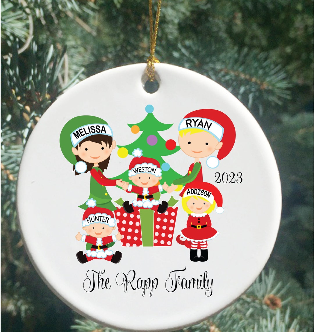 Personalized Christmas Ornaments With Family Children and Pets, Family
