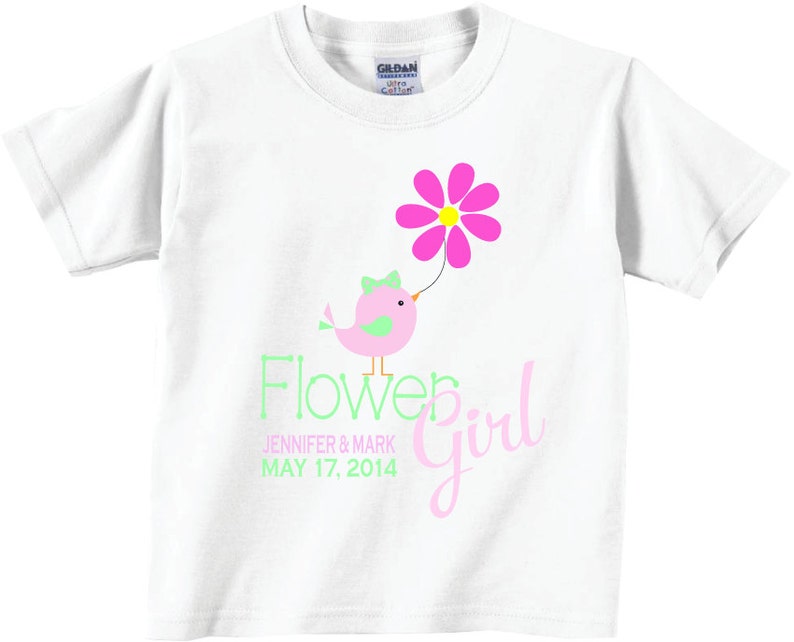 Personalized Flower Girl Shirts and Tshirts With Little Bird - Etsy