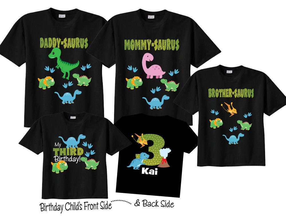 5 camisas set 3rd Birthday Shirts with Dinosaurs Family - Etsy México 5 camisas set 3rd Birthday Shirts with Dinosaurs Family - Etsy México