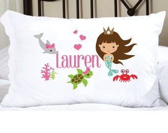 Personalized Pillowcase for Kids with Mermaid