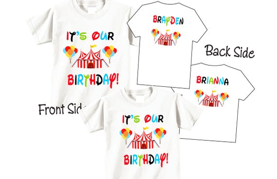 twins birthday shirts