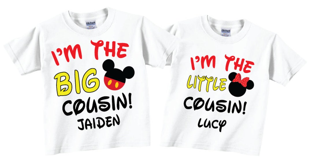 2 Shirt Set Big Cousin Little Girl Cousin Shirts With Red and Etsy