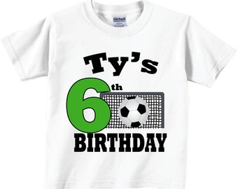 6th, 7th 4th, 5th 8th, 2nd 3rd,  Birthday Shirts for Boys with Soccer Ball