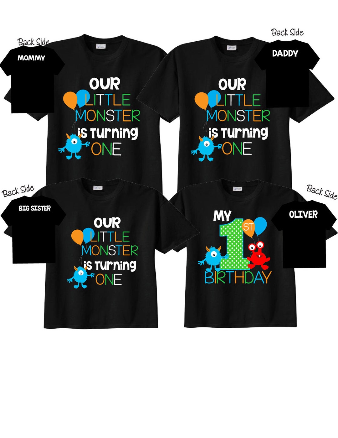 Monster Family T-shirts - Combo of 3 main image 1