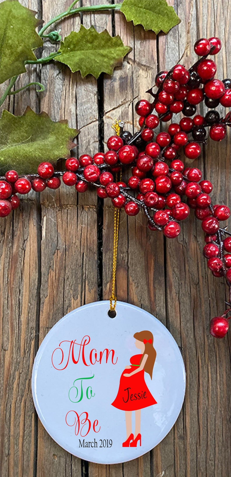 Personalized Christmas Ornaments Mom To Be Pregnancy Ornament Etsy