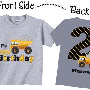 2nd, Birthday, Shirt, Dumptruck, Tee, dump truck, dumptruck birthday, dumptruck birthday shirt, dump truck birthday,dump truck birthday shirt, t-shirt, tshirt, birthday shirt, 1st, 3rd, 4th, 5th, 6th, 7th, any age, first, second, third, fourth, tees