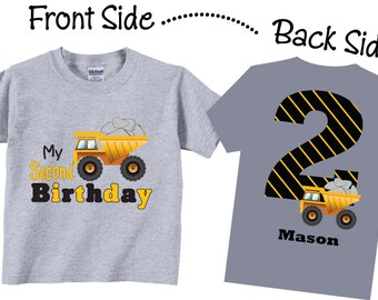 2nd Birthday Shirts for Boys with Dumptruck Tees