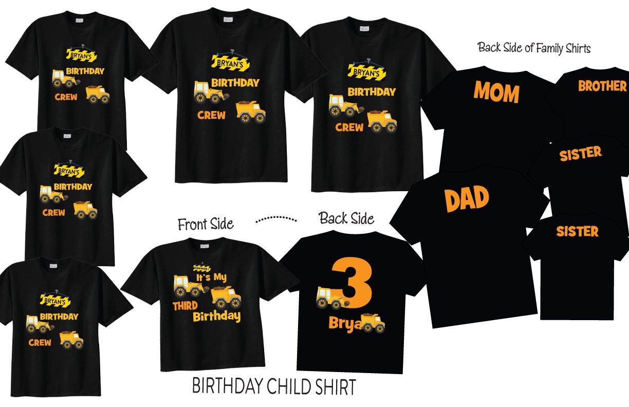 5 Shirt Set Front and Back Family Birthday Shirts With - Etsy