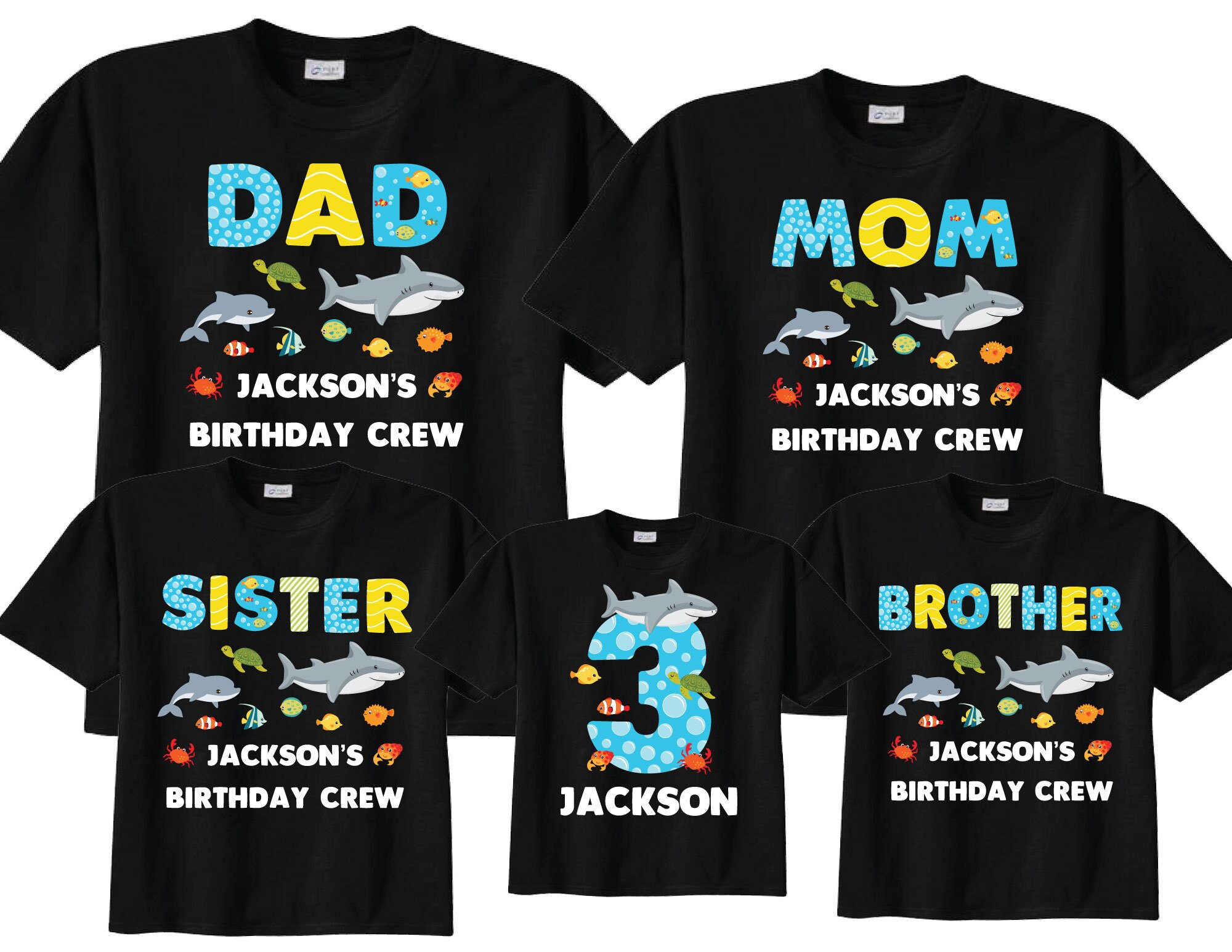 4 shirt set Family Birthday Shirt Set 3RD Birthday Shirts Etsy
