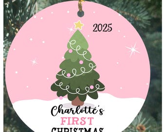 Baby's First Christmas Ornament, Personalized 1st Christmas Ornament, Kids Ornament, Girls Ornament, First Christmas Ornament
