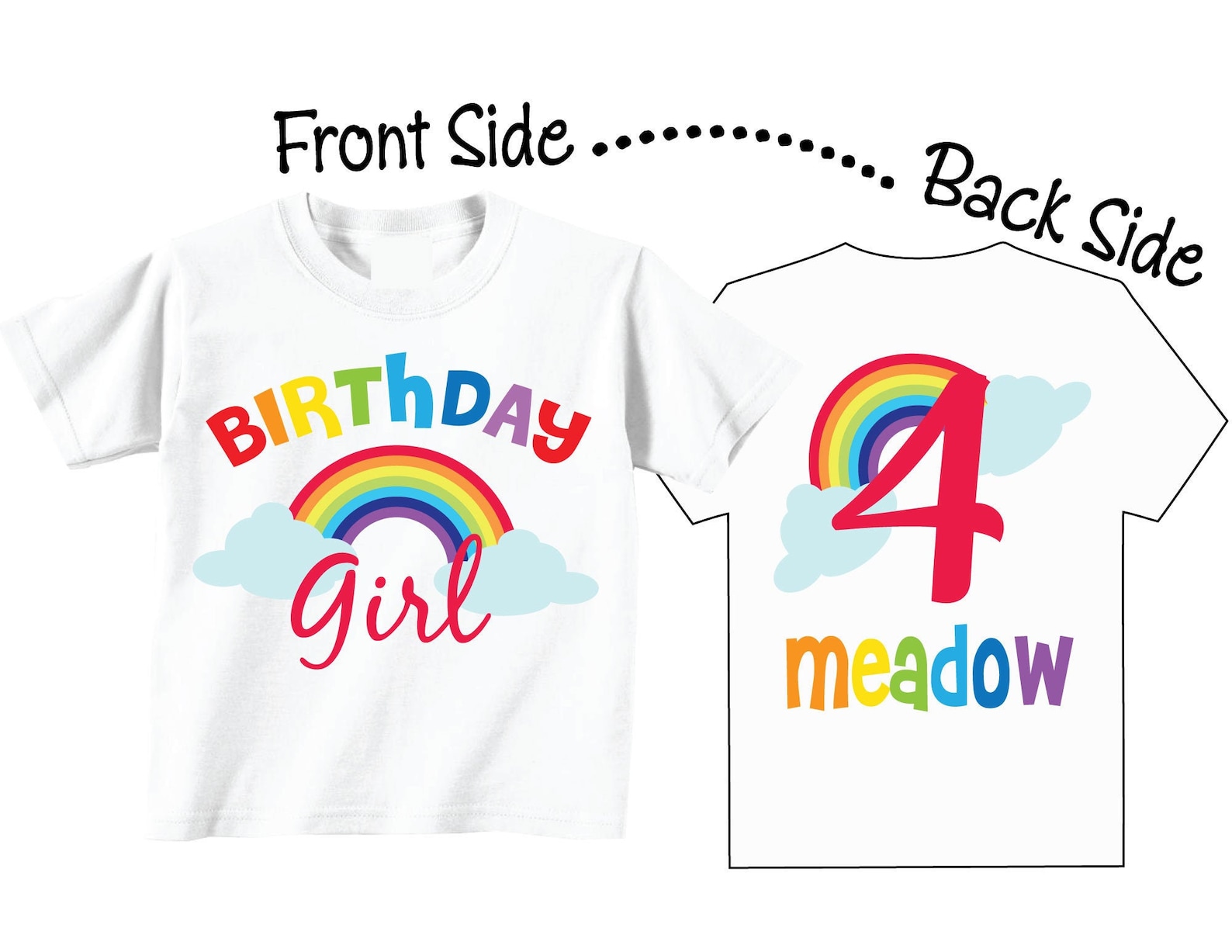 4th Birthday Rainbow Shirts ANY AGE and Tshirts With Rainbow - Etsy UK