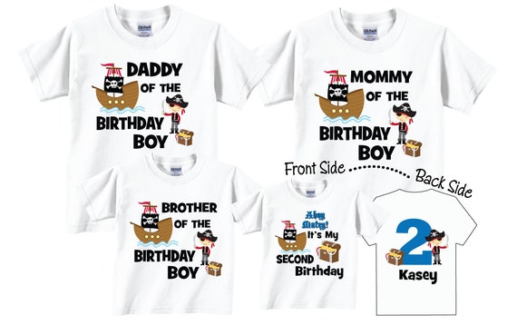 Conjunto de a 10 camisetas personalizadas de piratas para fiesta
