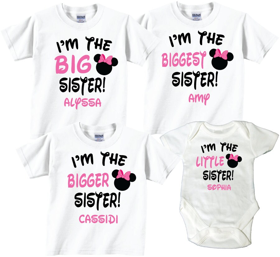 Sister Matching Shirt Set: Big, Bigger, Biggest, Baby Sister Tees