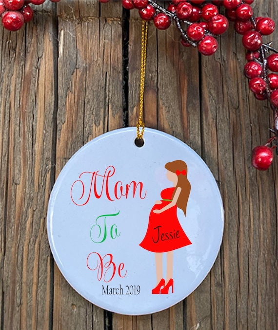 Personalized Christmas Ornaments Mom To Be Pregnancy Ornament Etsy