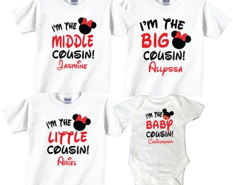 Cousin Matching Shirt Set of : Personalized Sibling Tees