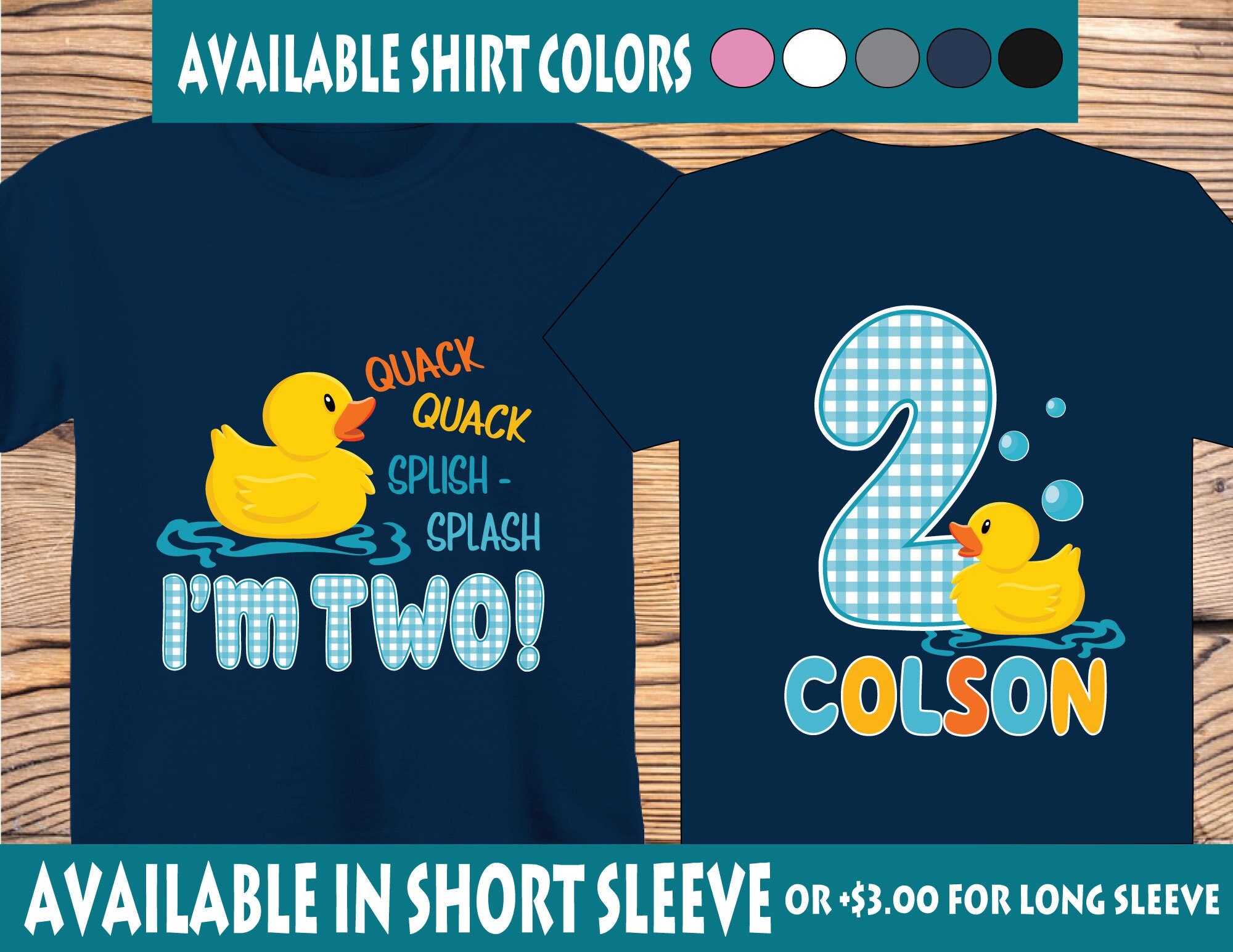 Canard en caoutchouc, chemises d'anniversaire de canard en caoutchouc, chemise 2e anniversaire, chemises d'anniversaire de canard, chemises d'anniversaire personnalisées pour enfants, chemises d'anniversaire pour garçons