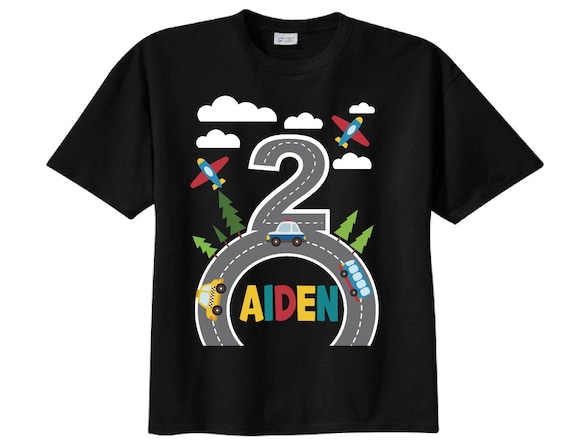 Airplane Cars Birthday Shirt: Personalized Boy's Tee
