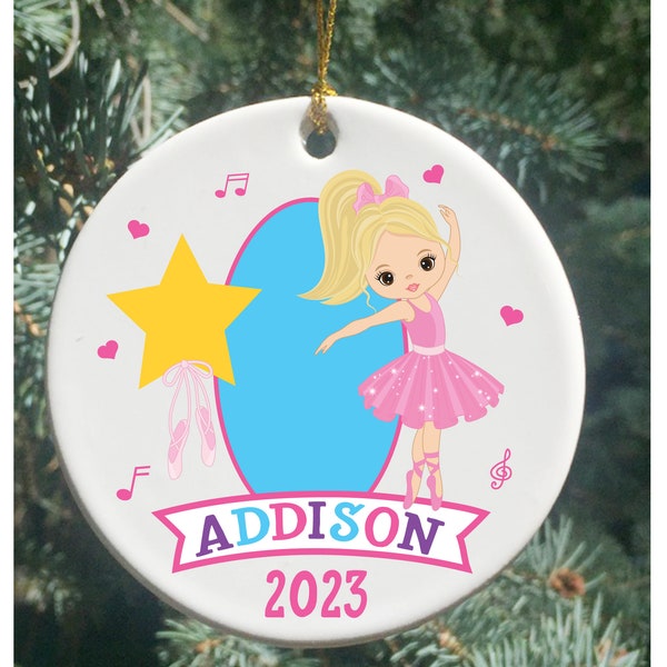 Personalized Pink Christmas Little Ballerina Ornament, Ballerina Ornament, Girls Ornament, Girls Ballet Ornament, Kids Ornaments, Ornaments