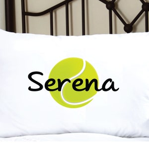 Personalized Pillowcase with Tennis Ball, fun pillow case for the tennis player in your family or friend